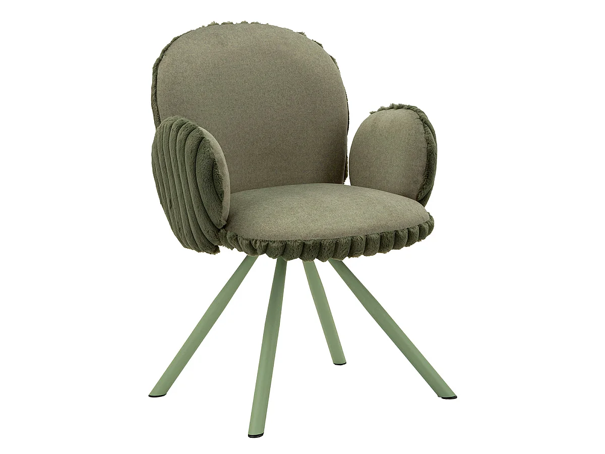 Set med 2 stolar med armstöd, North, ribbad sammet, khaki