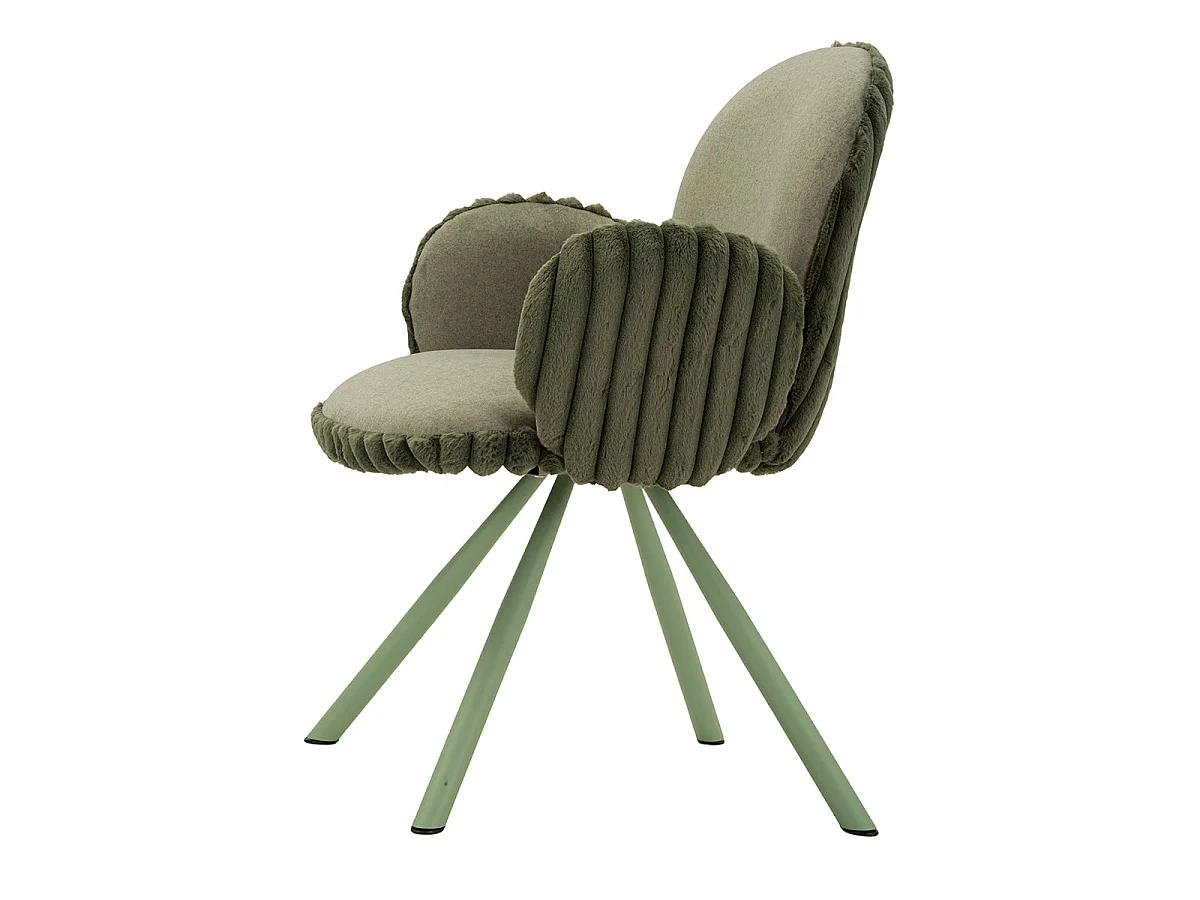Set med 2 stolar med armstöd, North, ribbad sammet, khaki