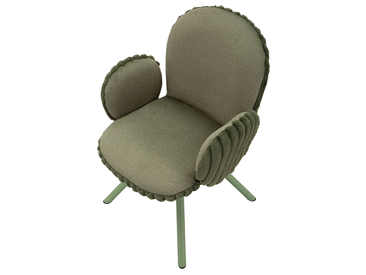 Set med 2 stolar med armstöd, North, ribbad sammet, khaki