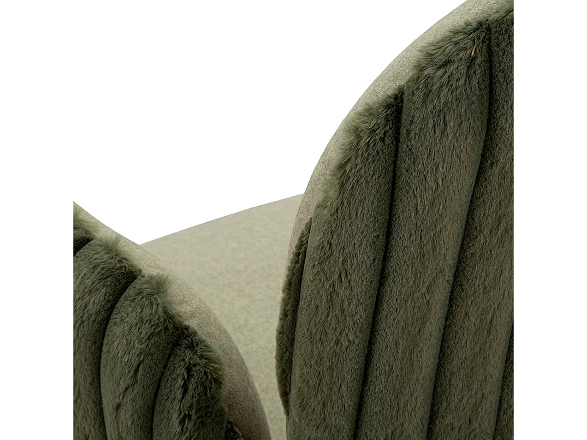 Set med 2 stolar med armstöd, North, ribbad sammet, khaki