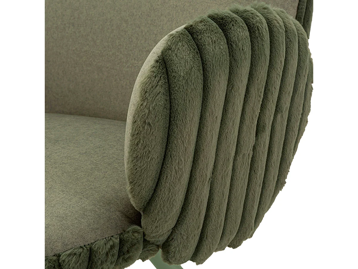 Set med 2 stolar med armstöd, North, ribbad sammet, khaki