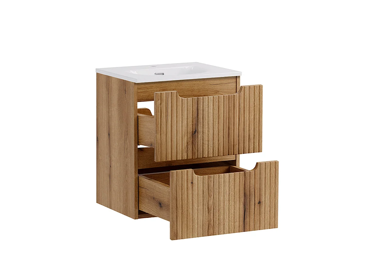 Riva Wood 50-cm Built-In Single-Sink Vanity with 2 Drawers