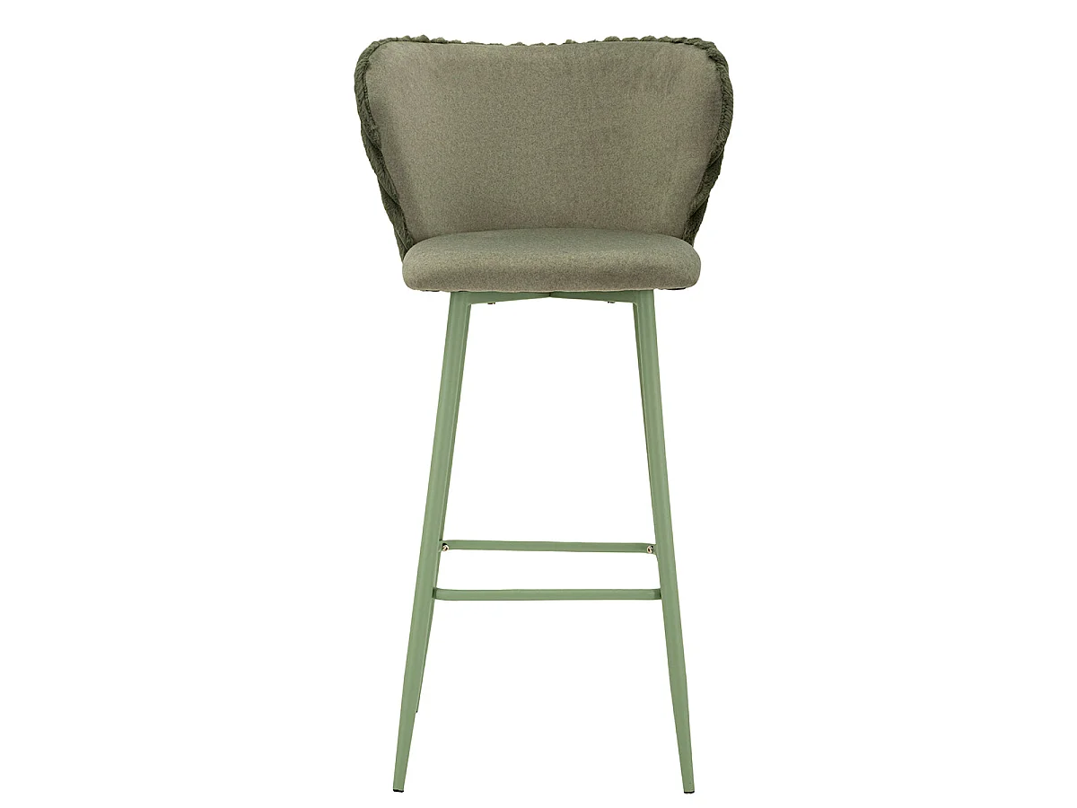 Set med 2 barstolar, 77 cm, North, ribbad sammet, khaki