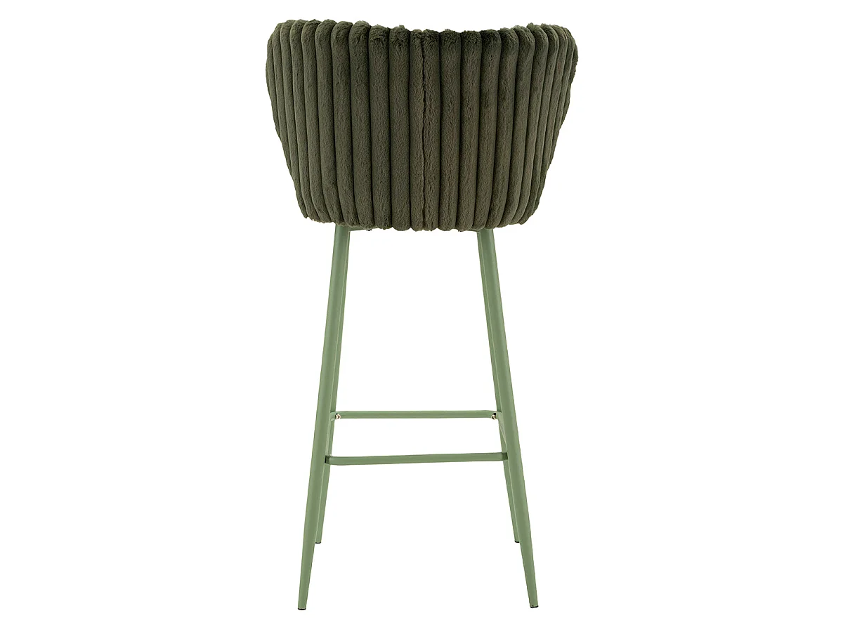 Set med 2 barstolar, 77 cm, North, ribbad sammet, khaki