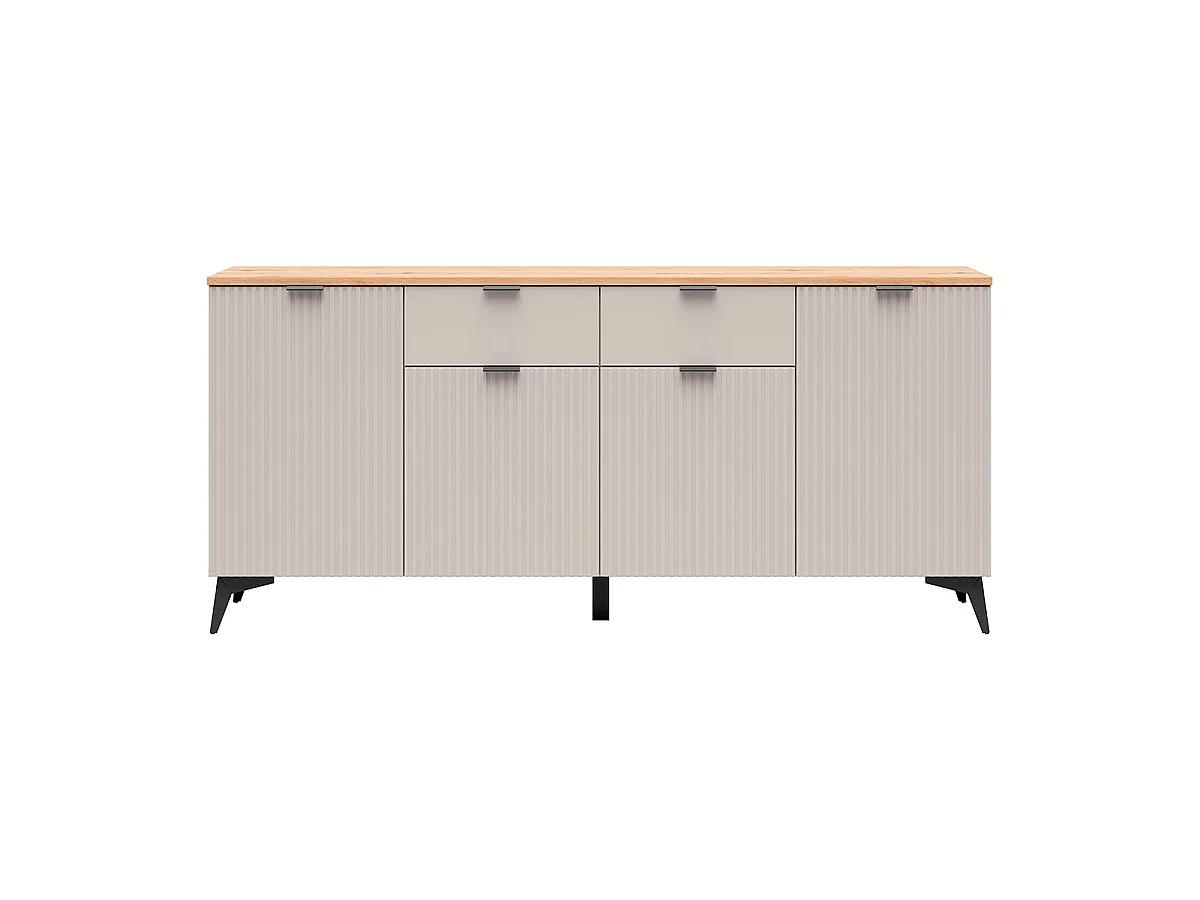 Buffet 4 portes 2 tiroirs Vicky Cachemire et Bois
