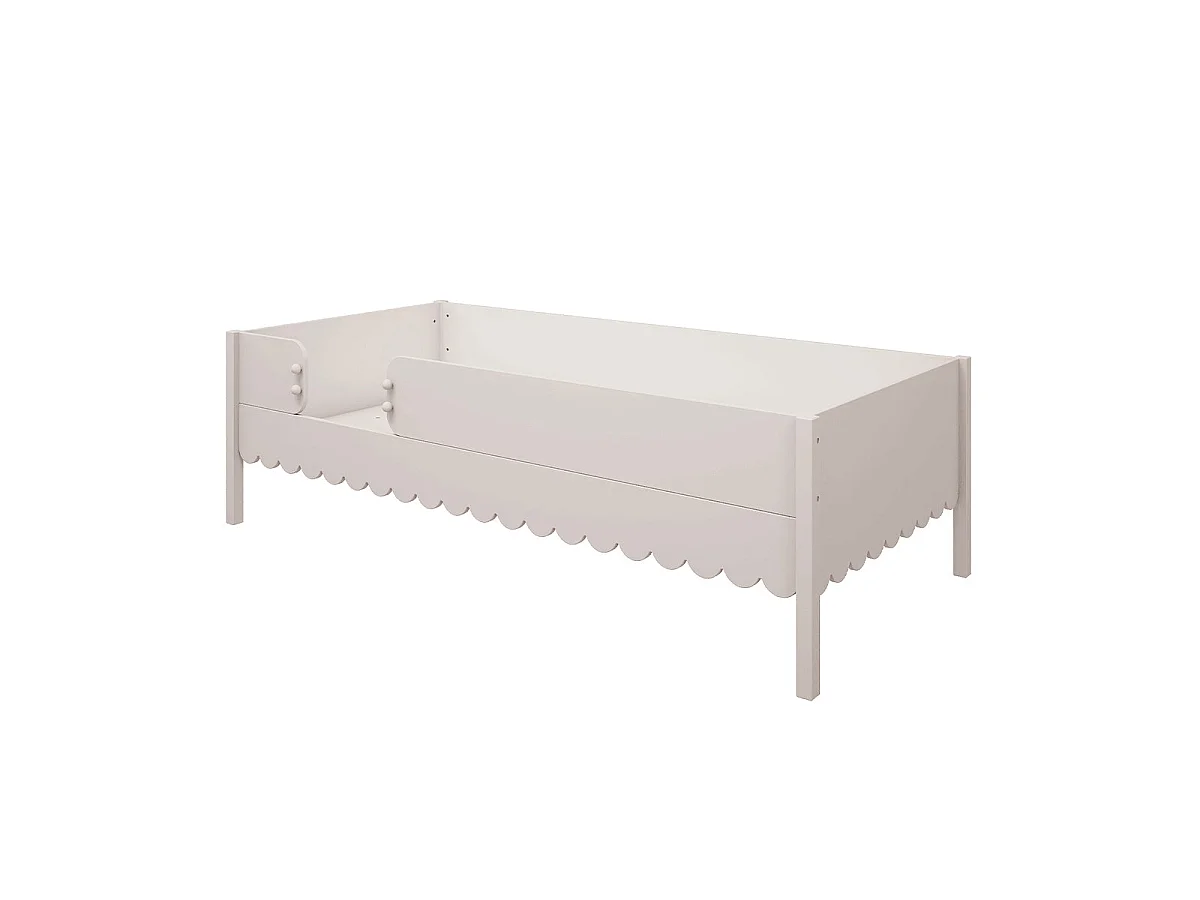 Lit 90x200 barrière et sommier inclus Wood Luck Babushka Blanc