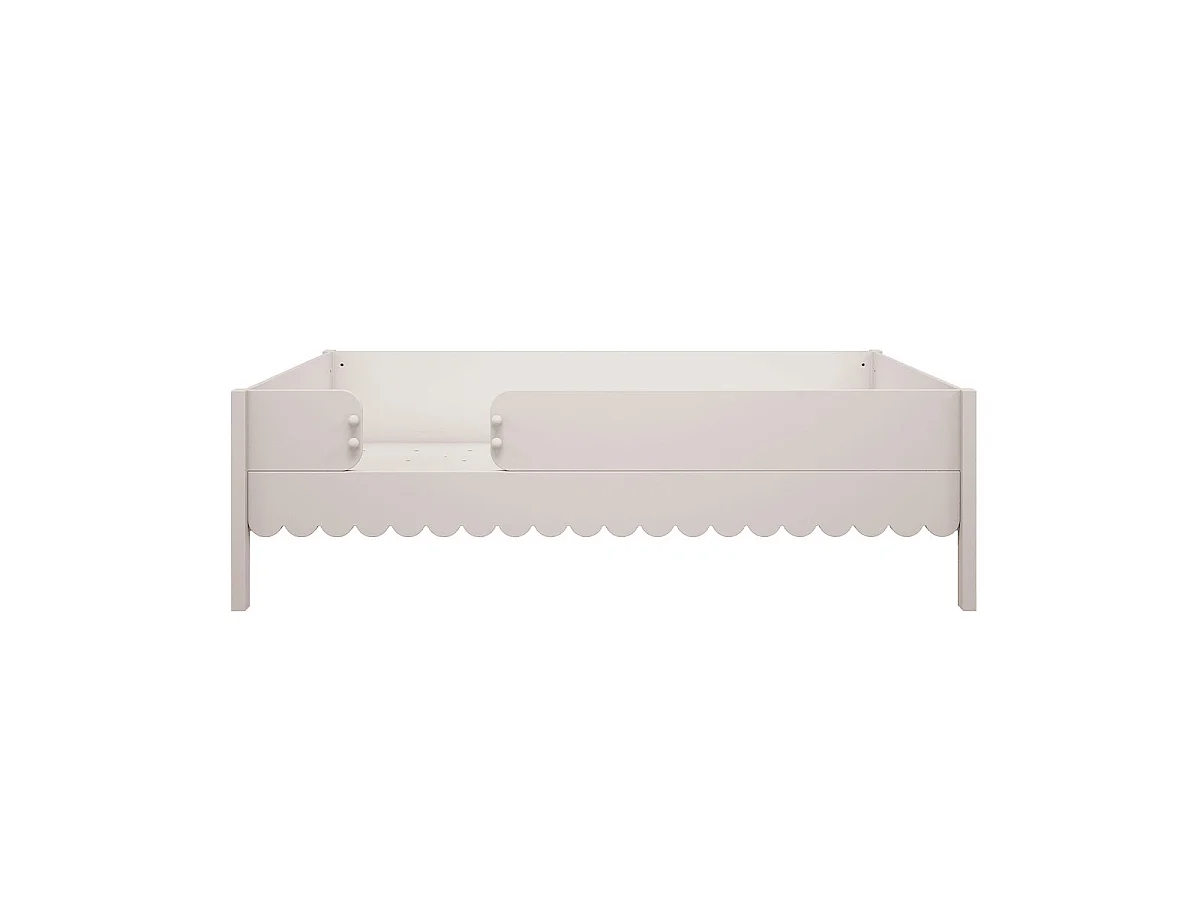 Lit 90x200 barrière et sommier inclus Wood Luck Babushka Blanc