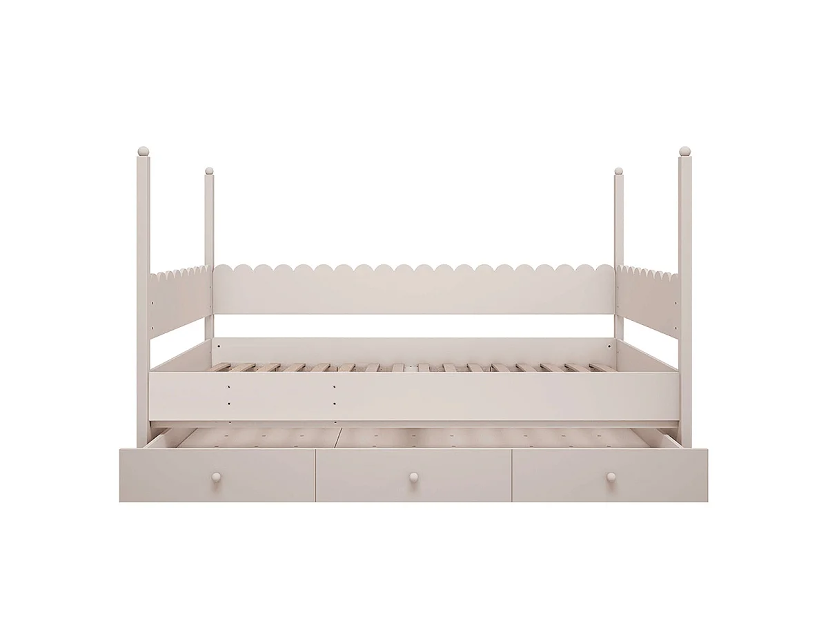 Lit superposé 90x200 sommiers et tiroir inclus Wood Luck Babushka Blanc