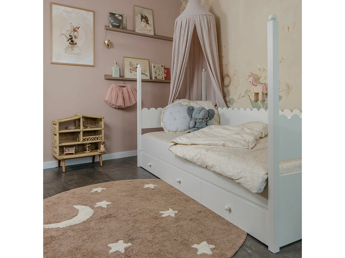 Lit superposé 90x200 sommiers et tiroir inclus Wood Luck Babushka Blanc