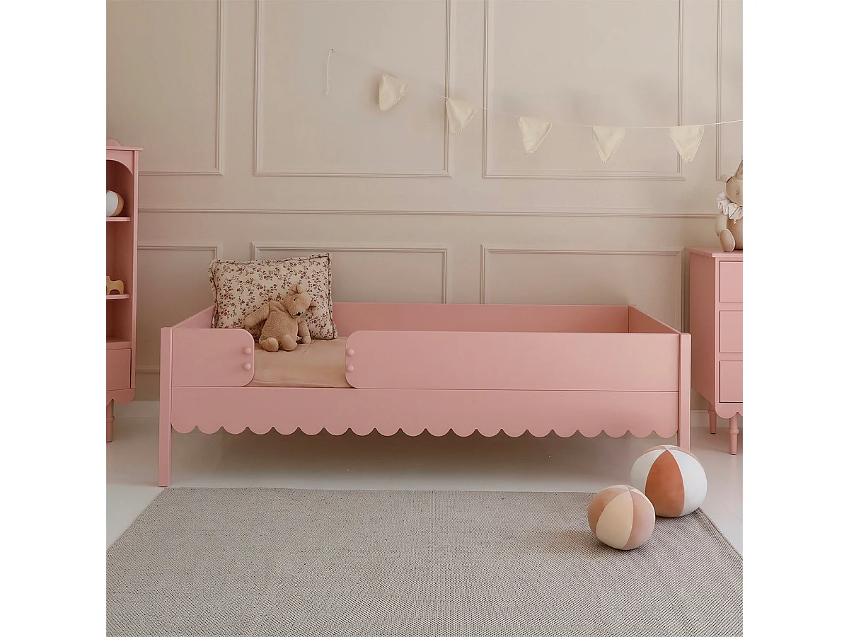 Lit superposé 90x200 sommiers et tiroir inclus Wood Luck Babushka Rose