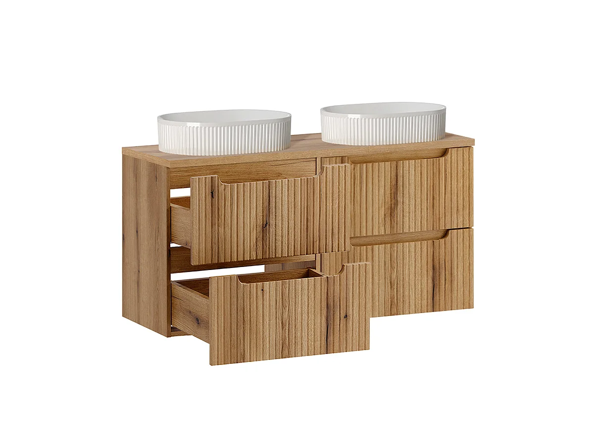 Mobile con doppio lavabo 120cm 4 cassetti Riva Bois