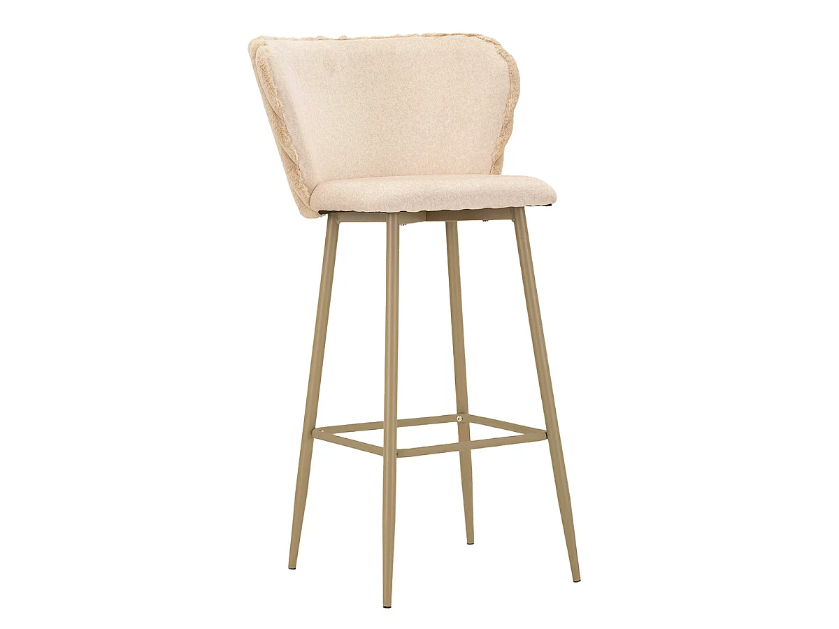 Lot de 2 chaises de bar 77 cm North velours côtelé Crème