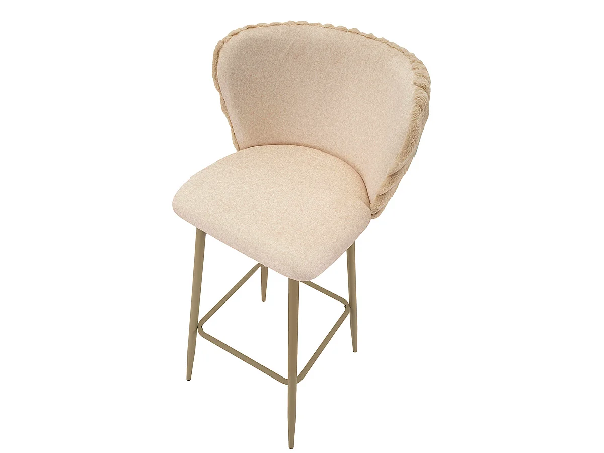 Lot de 2 chaises de bar 77 cm North velours côtelé Crème