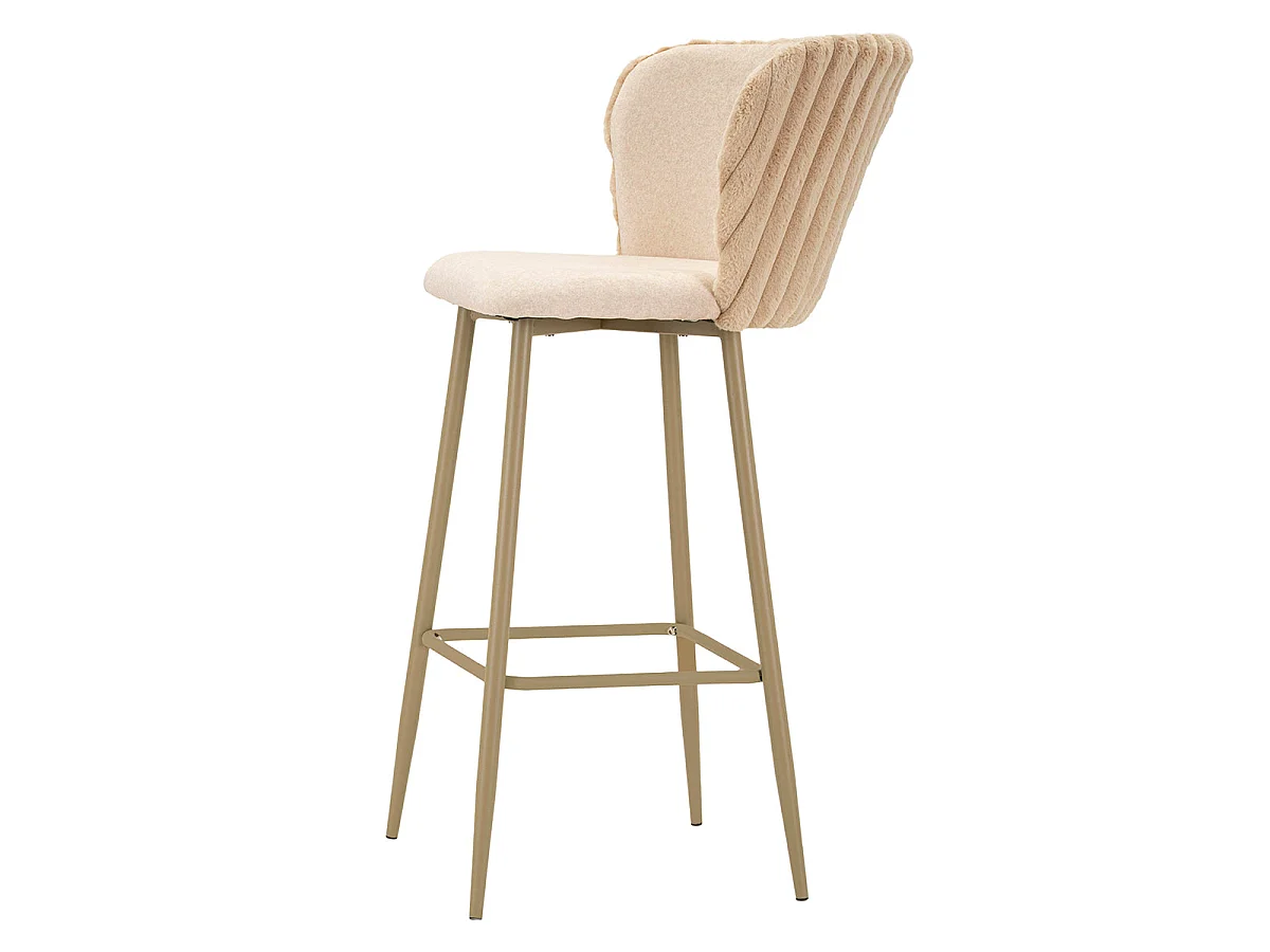 Lot de 2 chaises de bar 77 cm North velours côtelé Crème