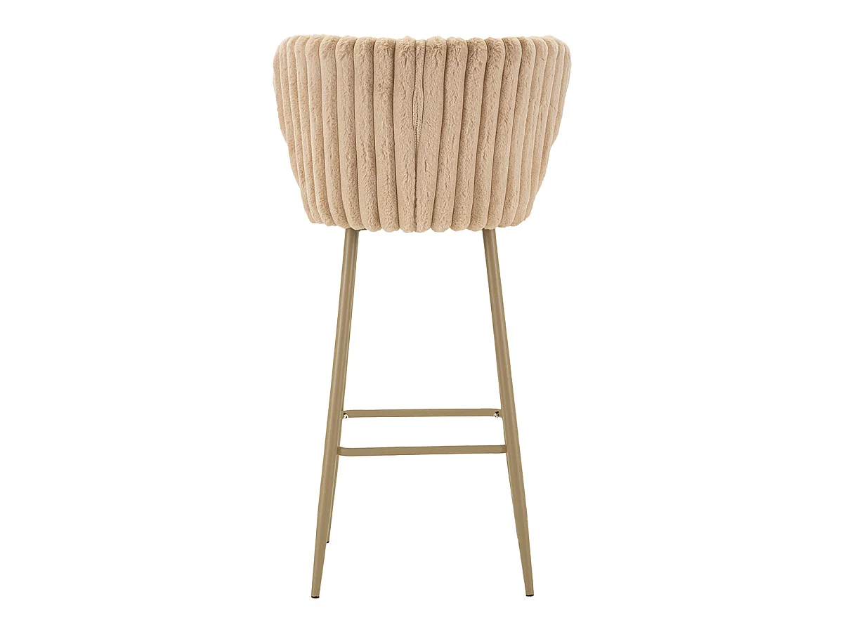 Lot de 2 chaises de bar 77 cm North velours côtelé Crème