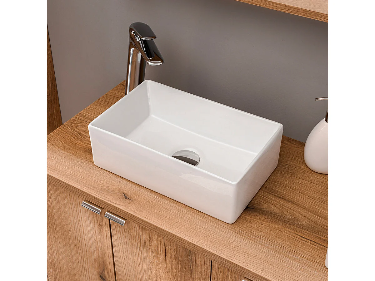 50-cm Single-Sink Vanity with 2 Drawers, Riva Wood