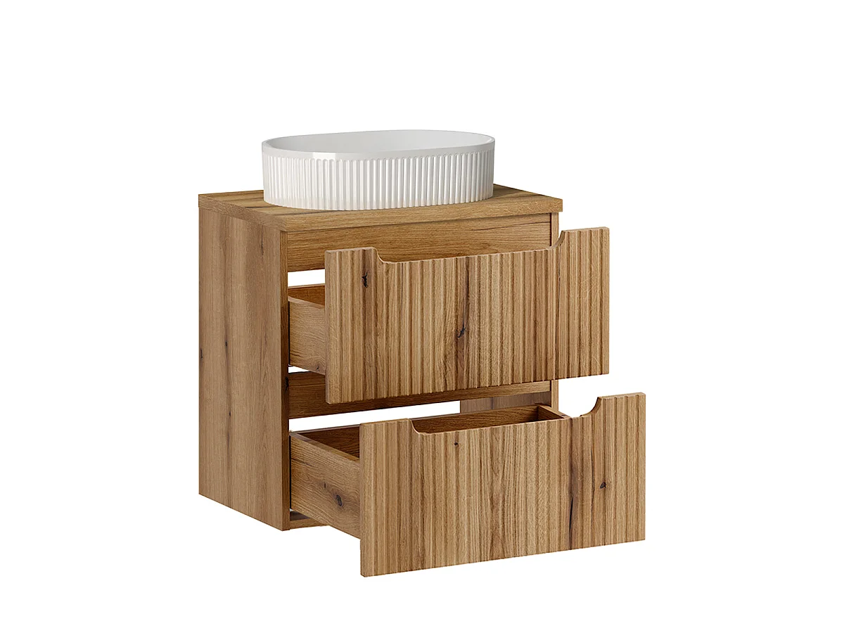 Riva Wood 60-cm Single-Sink Vanity with 2 Drawers