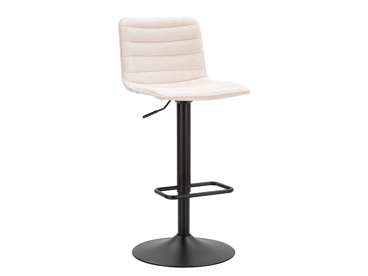 Lot de 2 tabourets de bar réglables de 61 à 83 cm en tissu et métal Mason Blanc et Noir