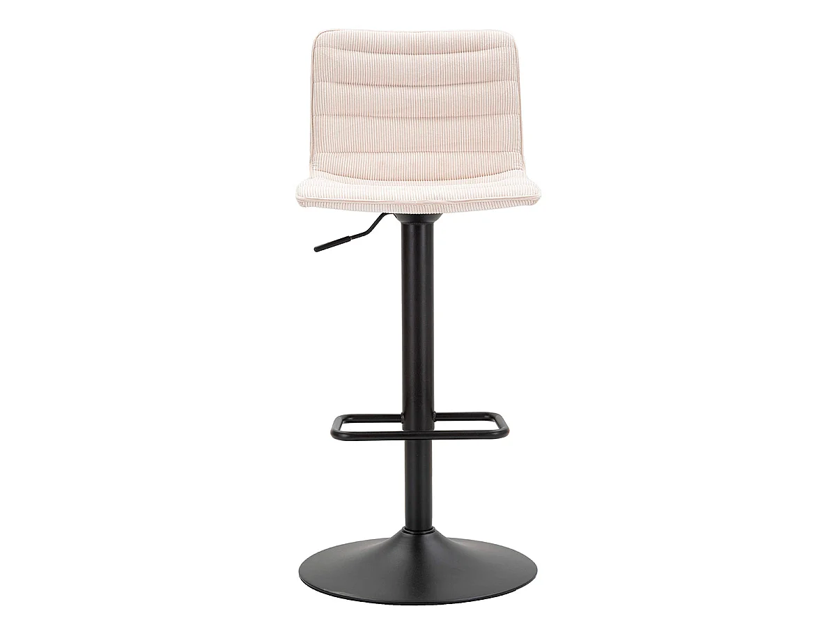Lot de 2 tabourets de bar réglables de 61 à 83 cm en tissu et métal Mason Blanc et Noir