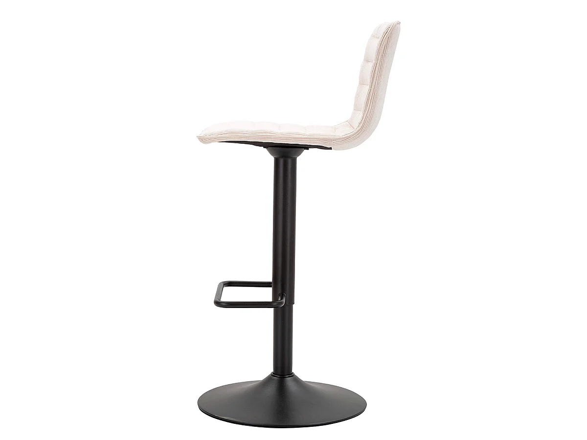 Lot de 2 tabourets de bar réglables de 61 à 83 cm en tissu et métal Mason Blanc et Noir