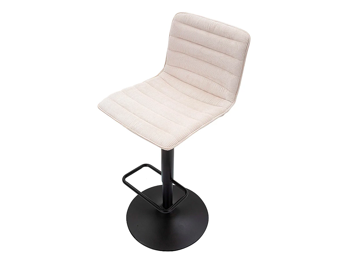 Lot de 2 tabourets de bar réglables de 61 à 83 cm en tissu et métal Mason Blanc et Noir