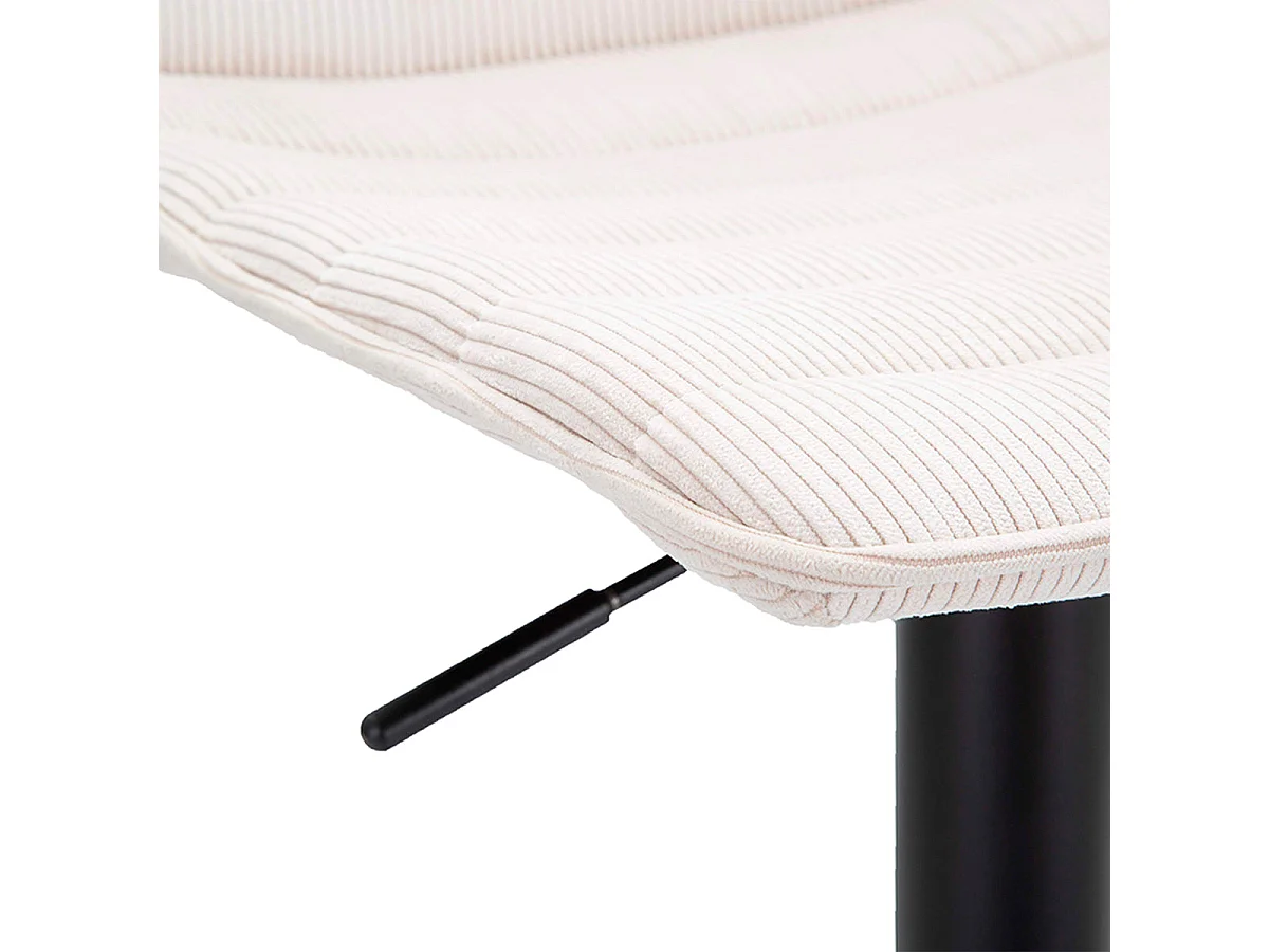 Lot de 2 tabourets de bar réglables de 61 à 83 cm en tissu et métal Mason Blanc et Noir