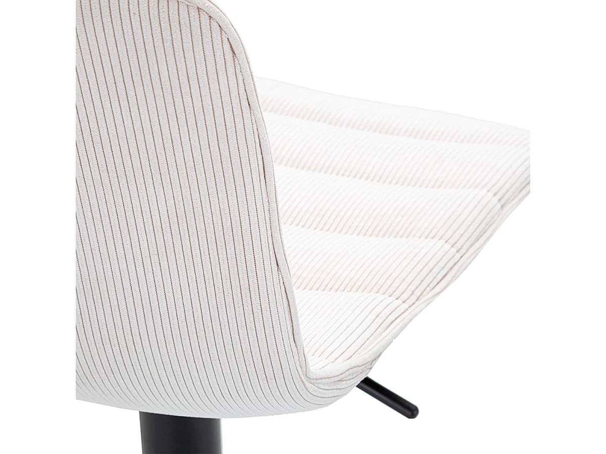Lot de 2 tabourets de bar réglables de 61 à 83 cm en tissu et métal Mason Blanc et Noir