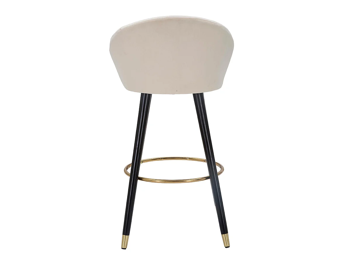 Cadeira de bar fixa de 80 cm em tecido Sirena Creme