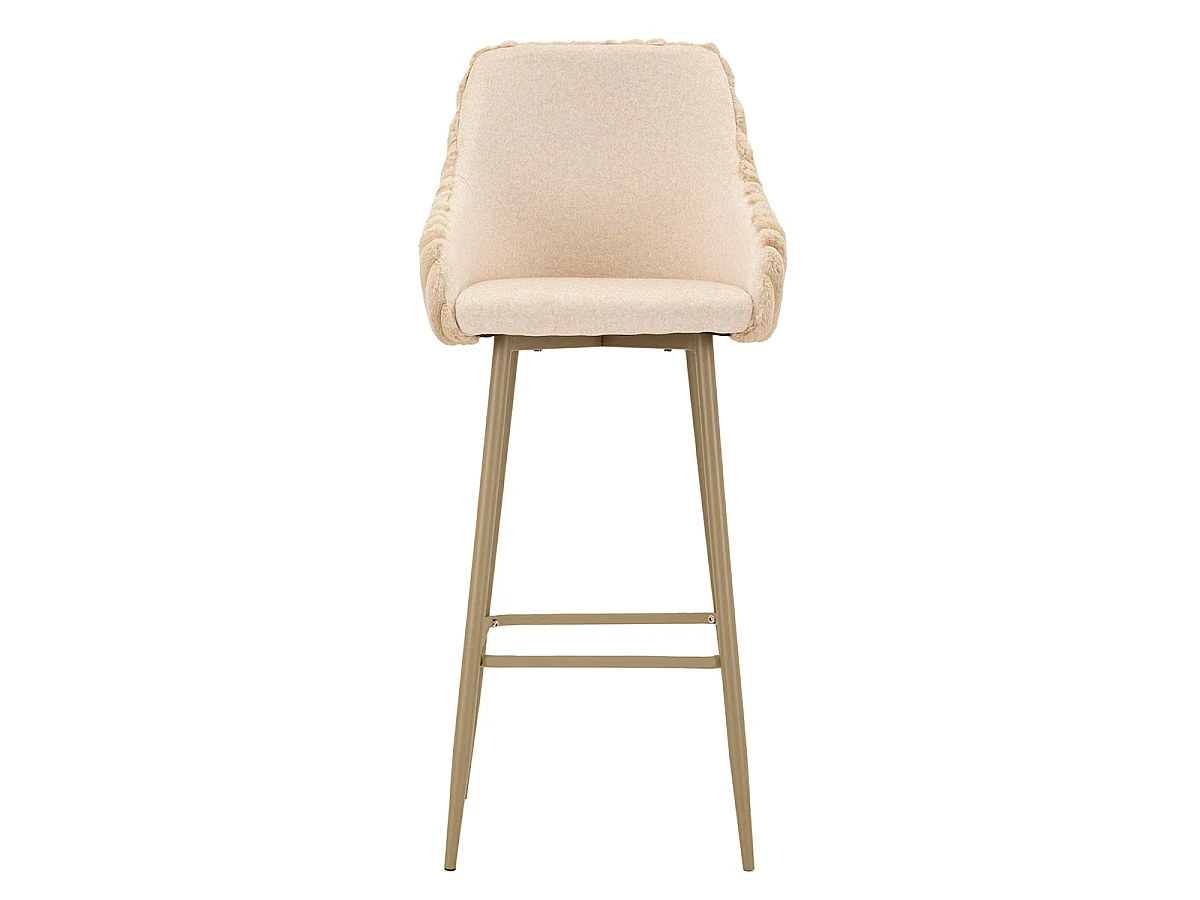 Lot de 2 chaises de bar avec accoudoirs 78 cm North velours côtelé Crème