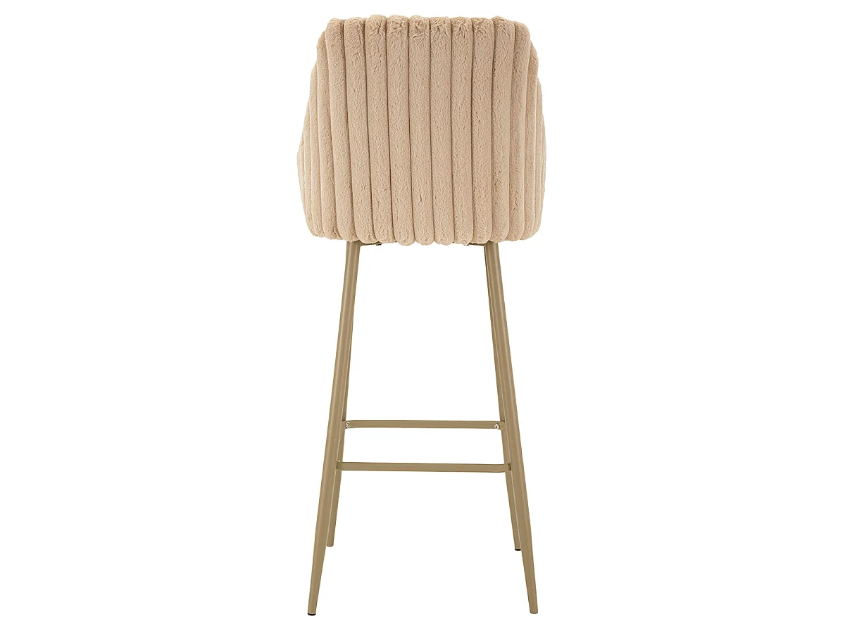 Lot de 2 chaises de bar avec accoudoirs 78 cm North velours côtelé Crème