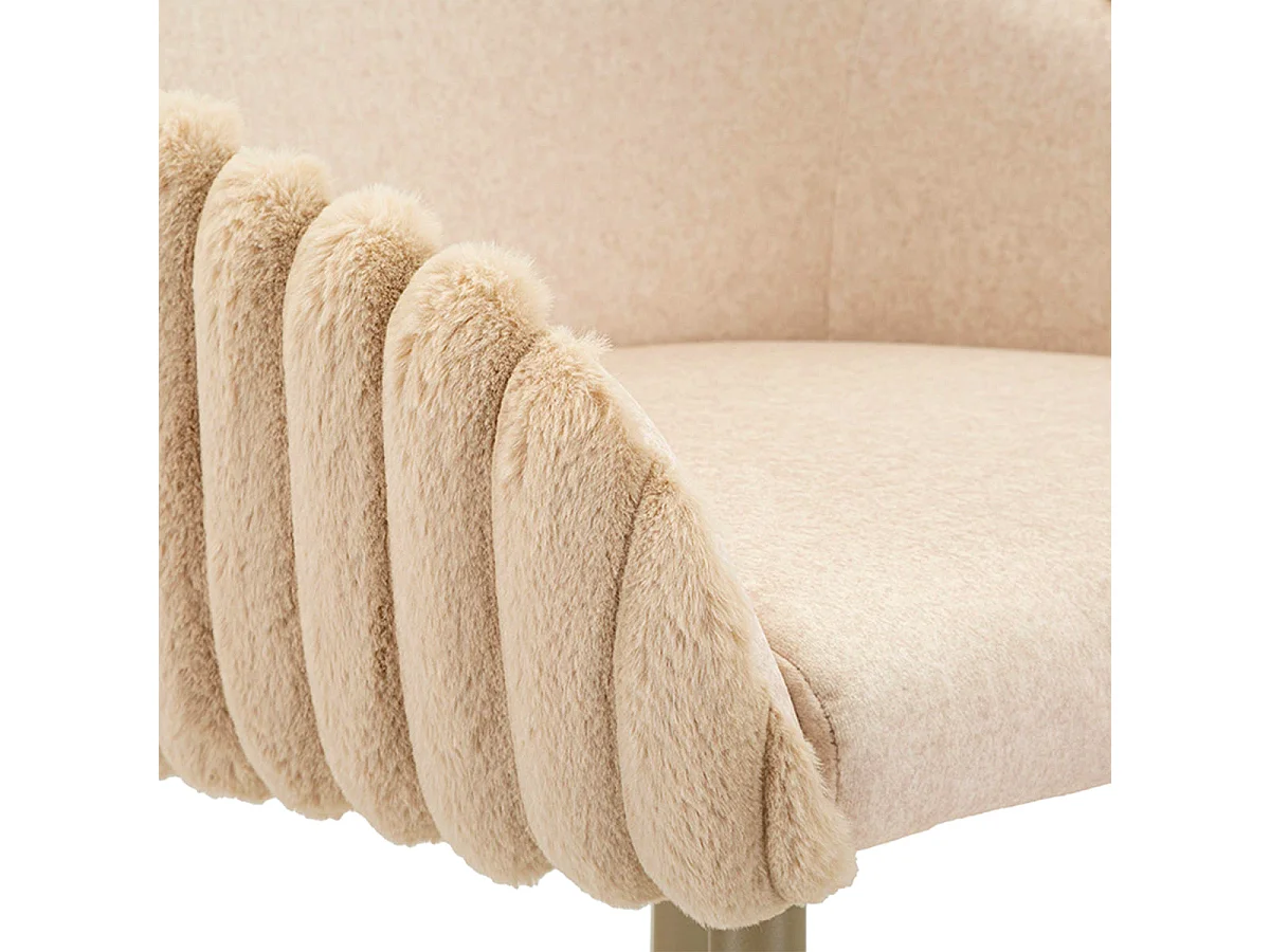 Lot de 2 chaises de bar avec accoudoirs 78 cm North velours côtelé Crème