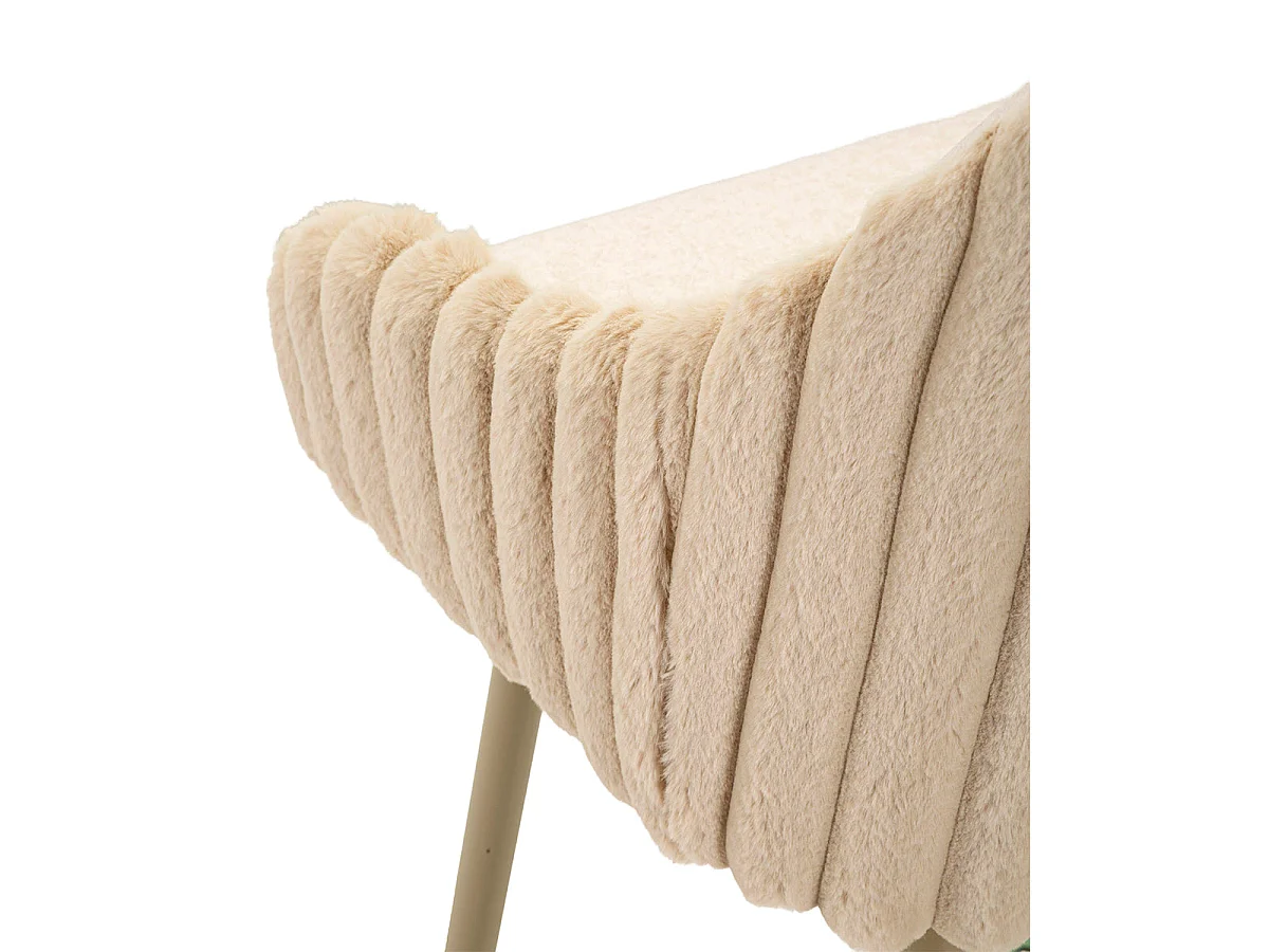 Lot de 2 chaises de bar avec accoudoirs 78 cm North velours côtelé Crème