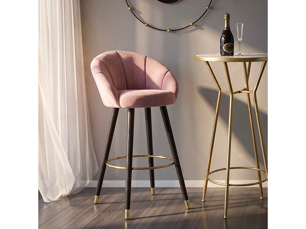 Kiinteä baarituoli 80 cm Sirena Rose kankaalla verhoiltu