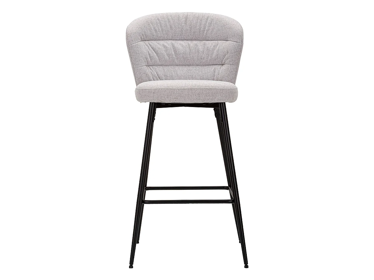 Lot de 2 chaises de bar 78 cm en tissu et métal Flinn Gris