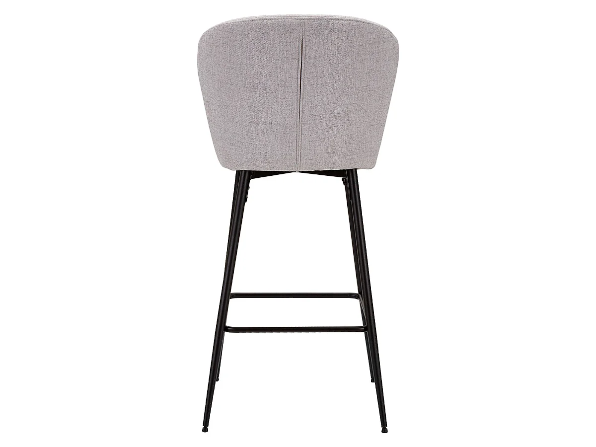 Lot de 2 chaises de bar 78 cm en tissu et métal Flinn Gris