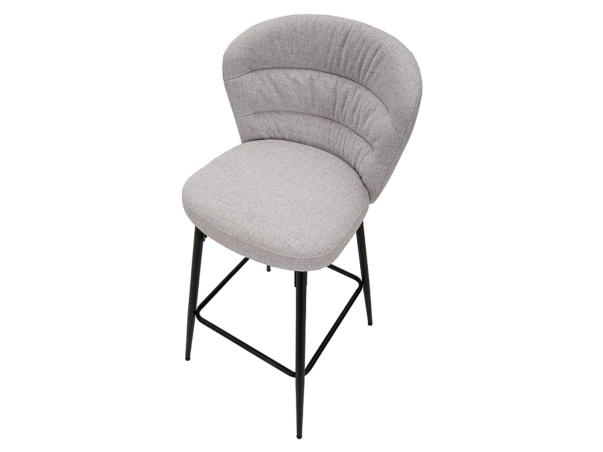 Lot de 2 chaises de bar 78 cm en tissu et métal Flinn Gris