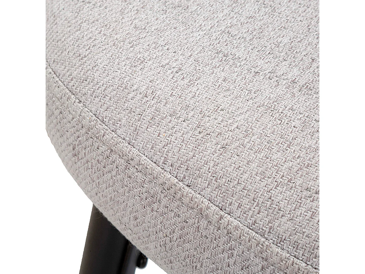 Lot de 2 chaises de bar 78 cm en tissu et métal Flinn Gris