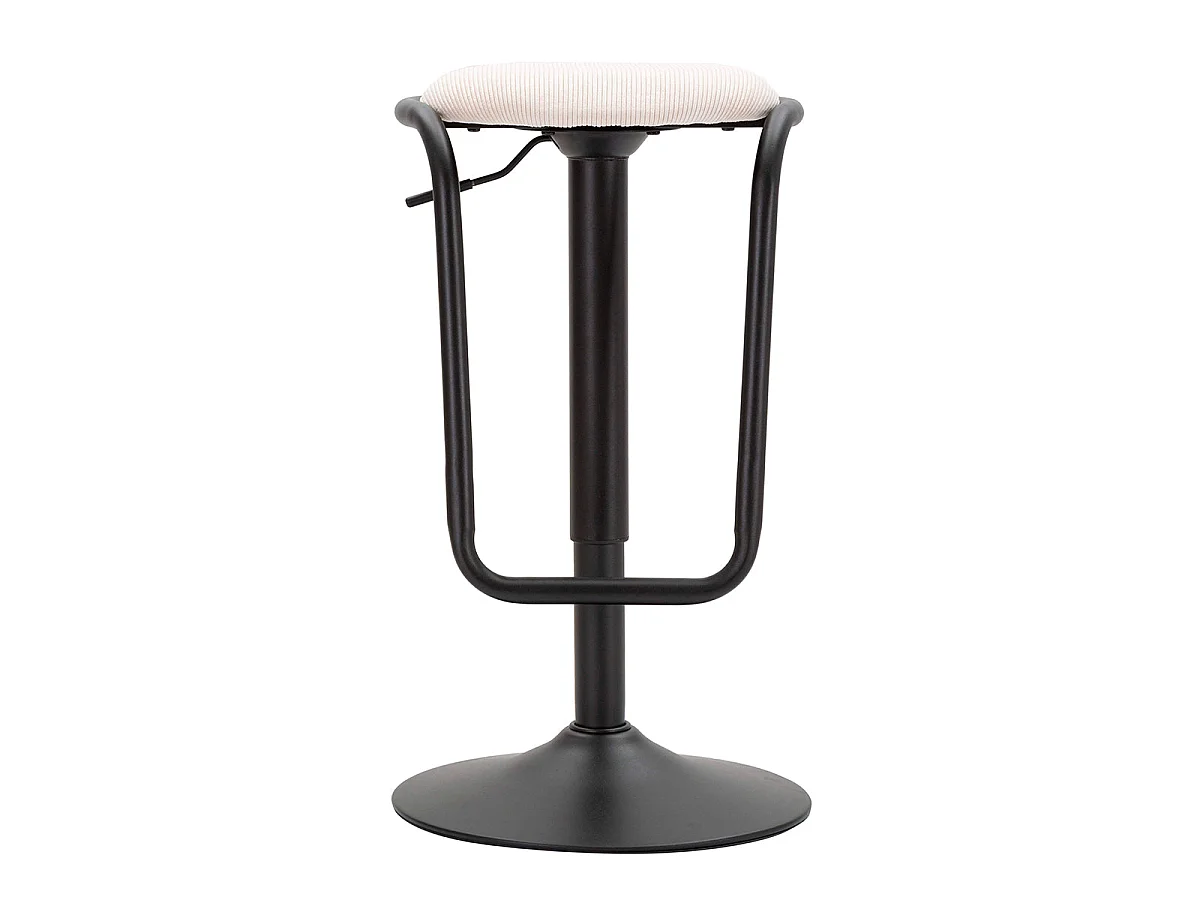 Tabouret de bar réglable de 61 à 83 cm en tissu et métal Mason Blanc et Noir