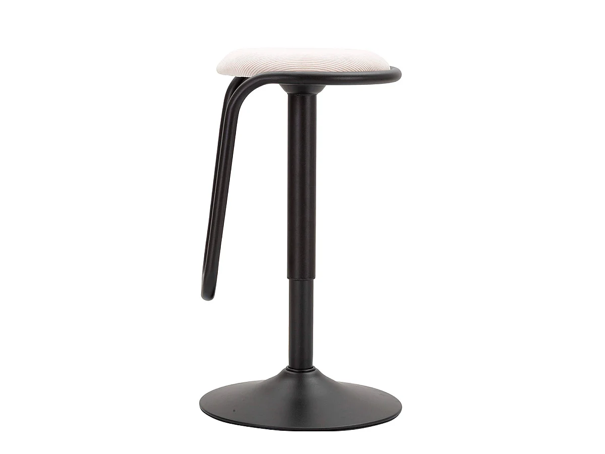 Tabouret de bar réglable de 61 à 83 cm en tissu et métal Mason Blanc et Noir