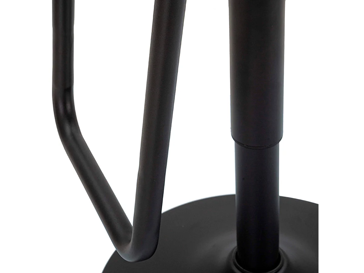 Tabouret de bar réglable de 61 à 83 cm en tissu et métal Mason Blanc et Noir