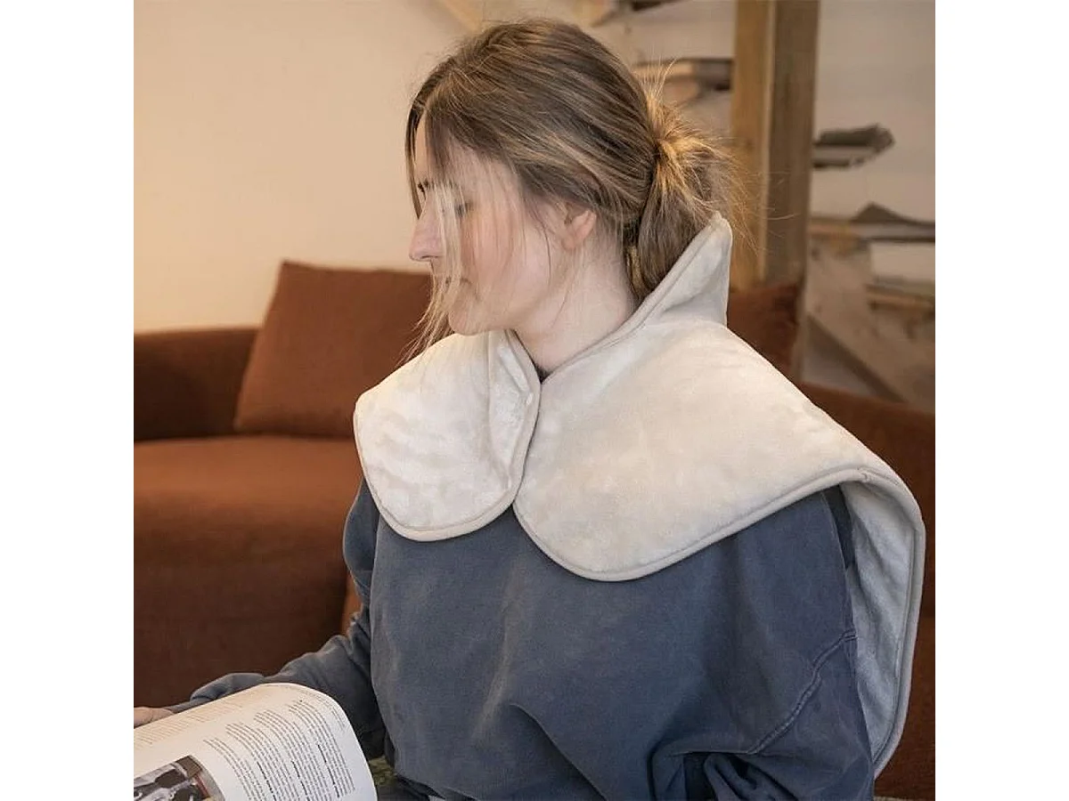 Livoo DOS218C Coussin chauffant dos et cervicales électrique 100 W - Flanelle 60 x 90 cm
