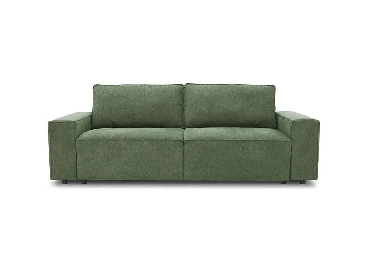 Canapé convertible 3 places CASAPY JOSH en tissu Loft Olive avec coffre 170L