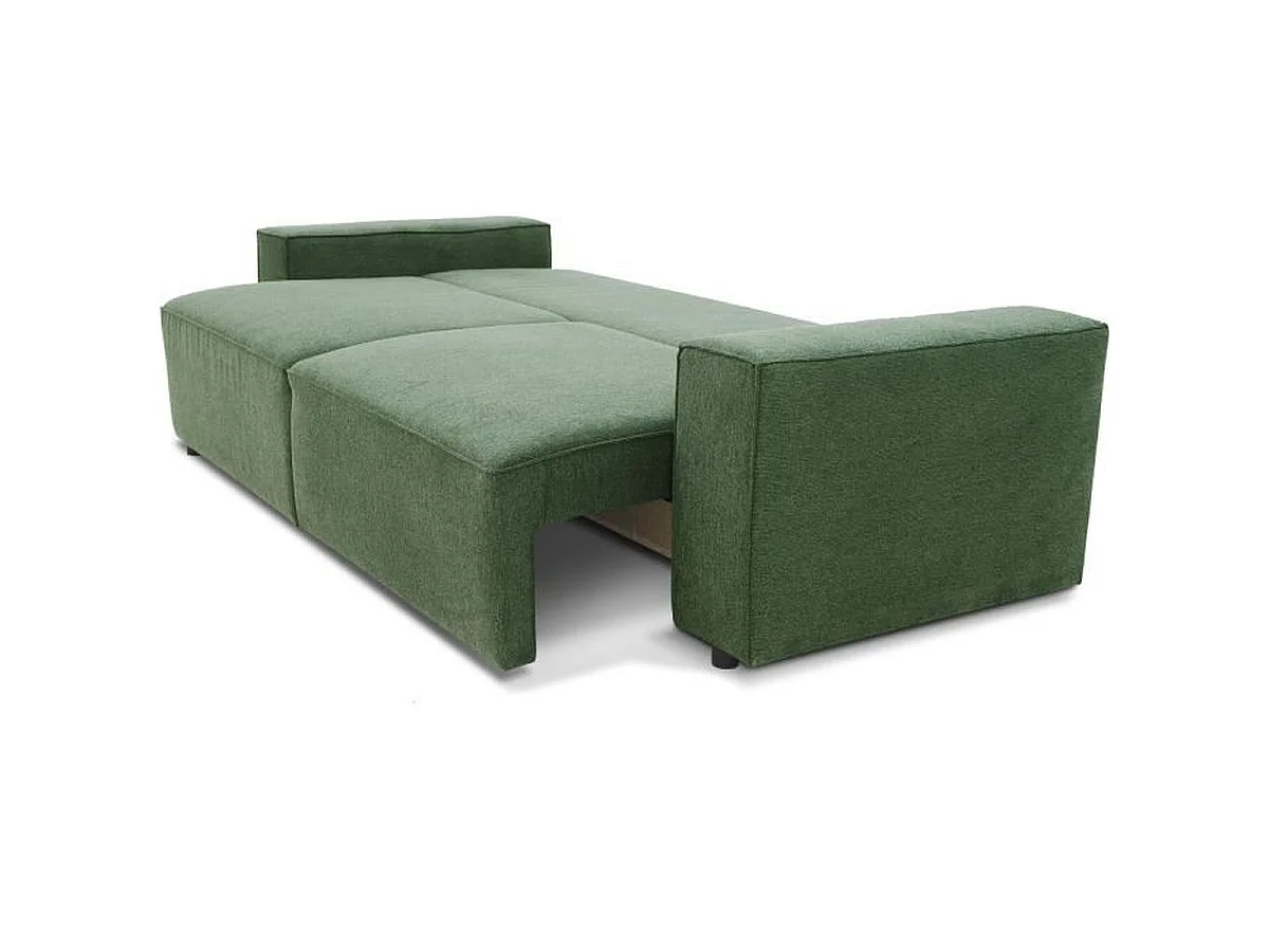 Canapé convertible 3 places CASAPY JOSH en tissu Loft Olive avec coffre 170L
