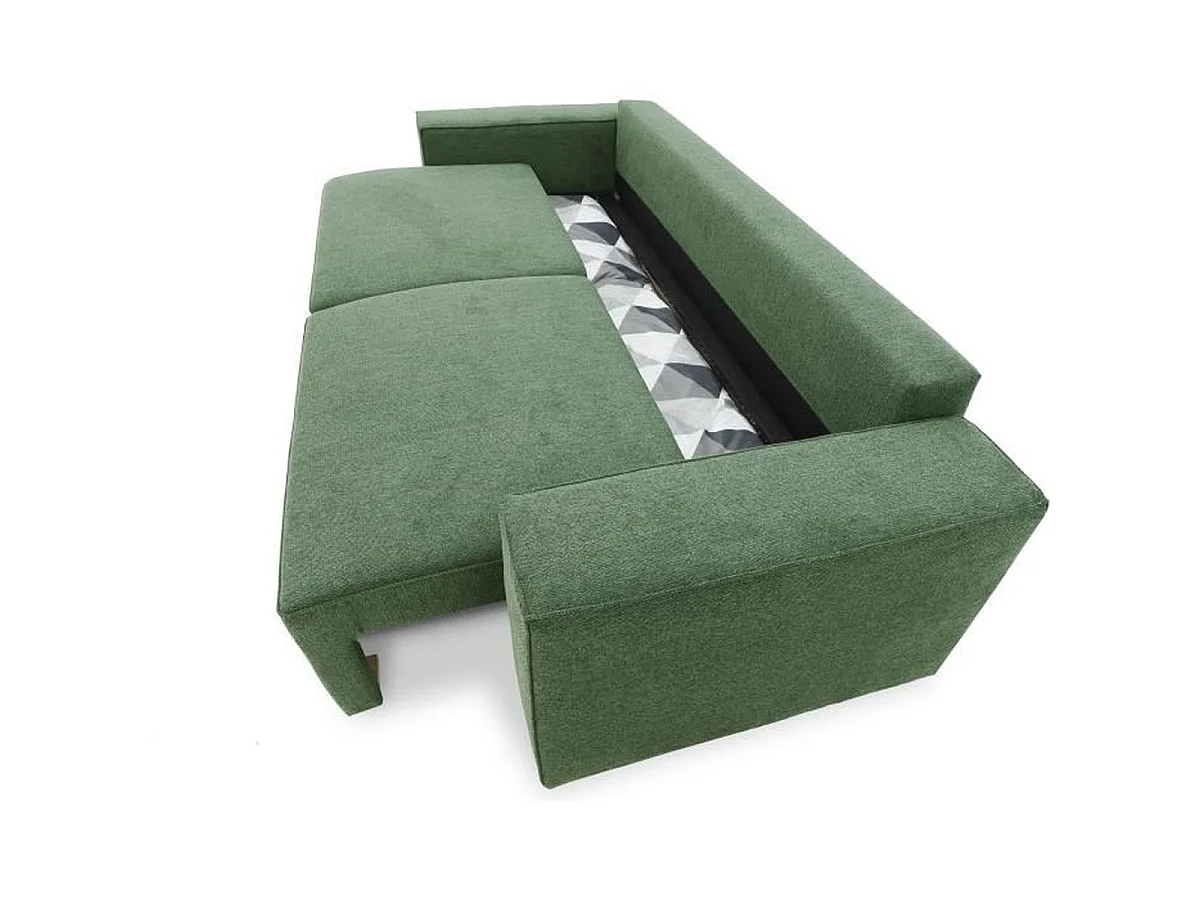 Canapé convertible 3 places CASAPY JOSH en tissu Loft Olive avec coffre 170L
