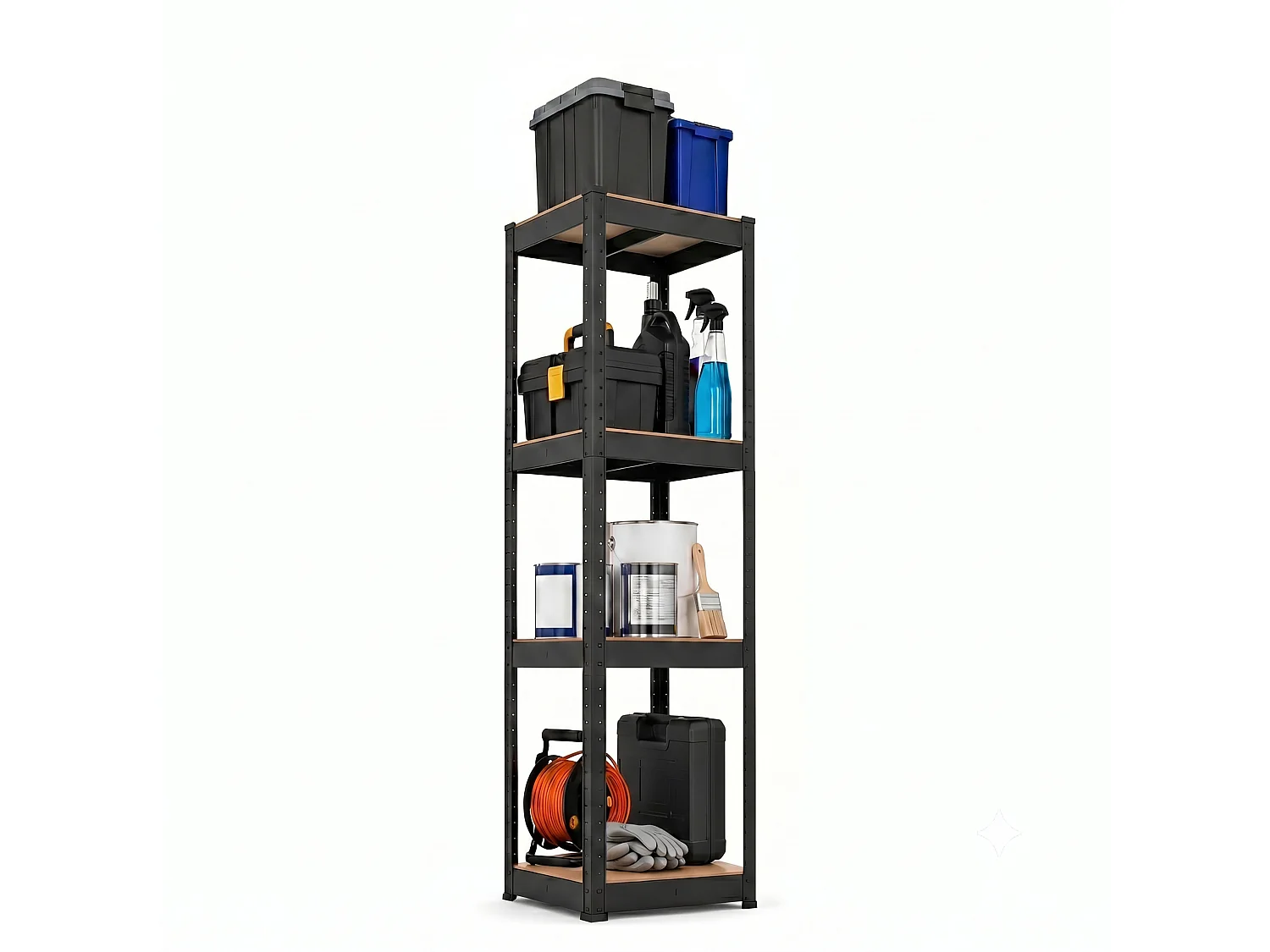 Étagère robuste Springos® 180 x 40 x 40 cm – 4 niveaux, étagère de rangement pour garage