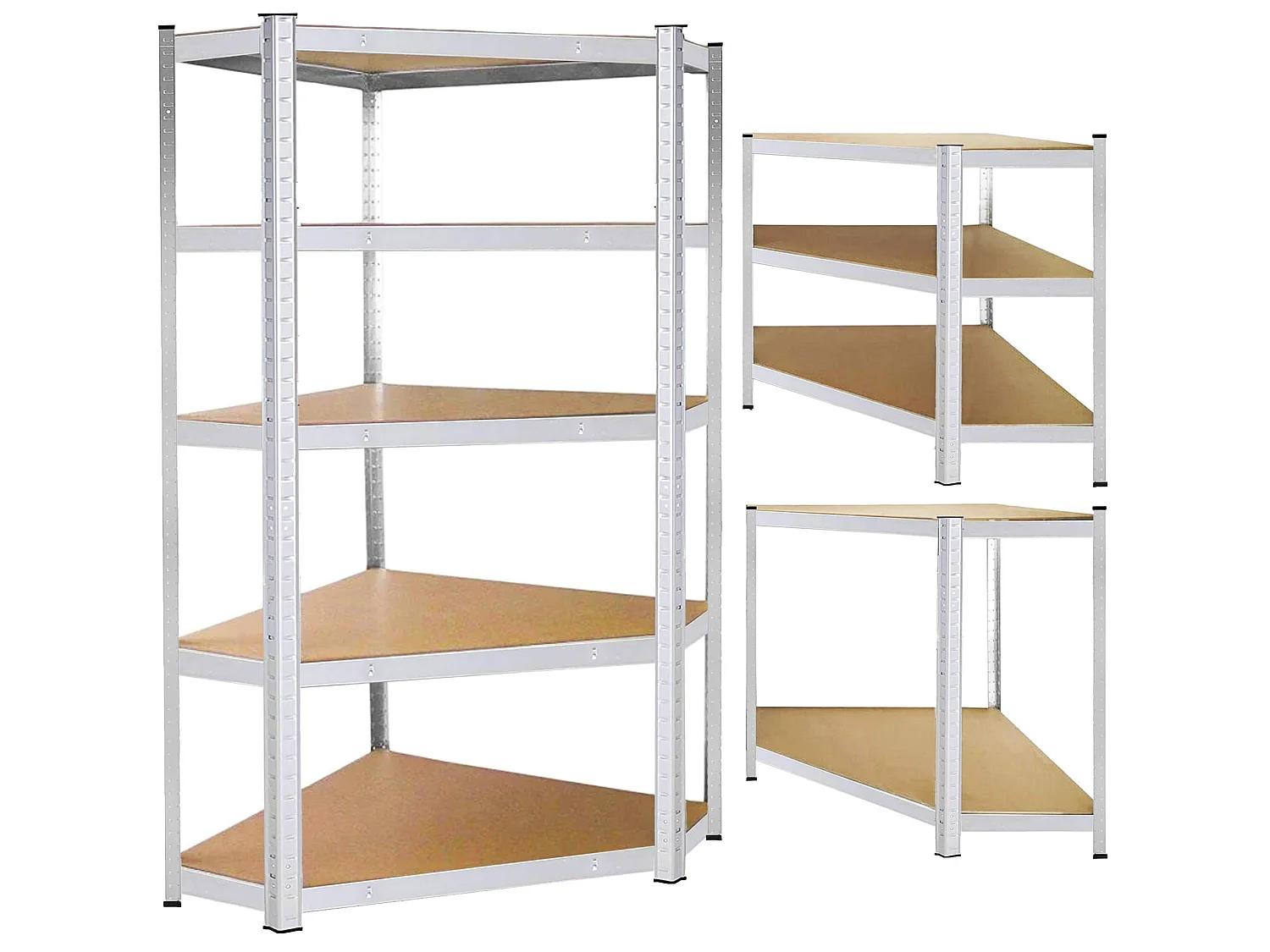 Étagère d'angle pour cave, 124 x 180 x 90 cm, 5 étagères