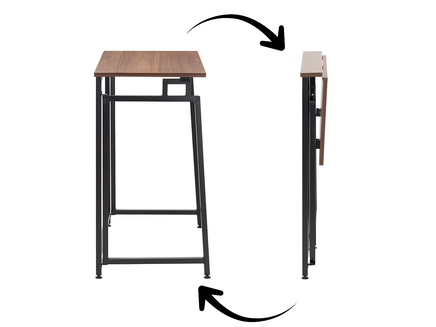 Bureau d'ordinateur pliable 80 cm – table de travail compacte aspect bois foncé