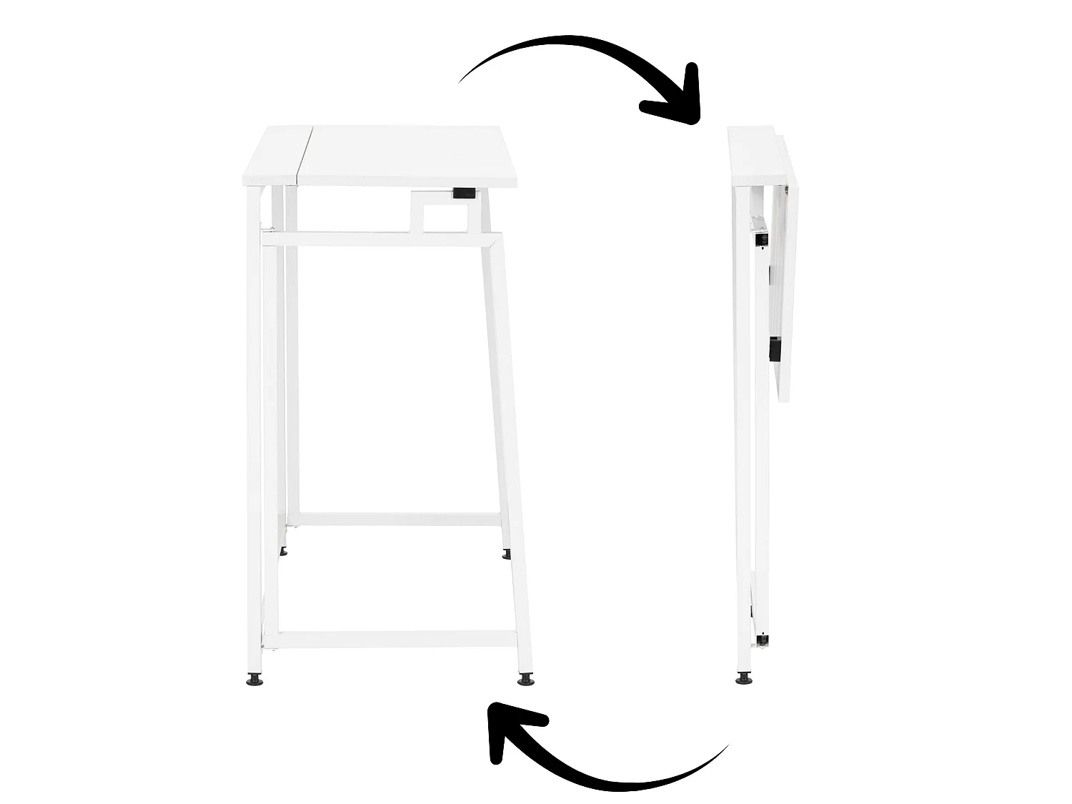 Bureau d'ordinateur pliable 80 cm – table de travail moderne blanche