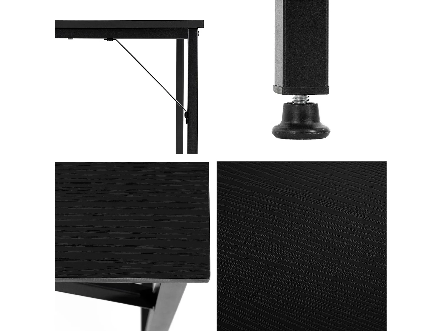 Bureau d'ordinateur moderne 100 × 50 × 76 cm – Table industrielle style loft, noire