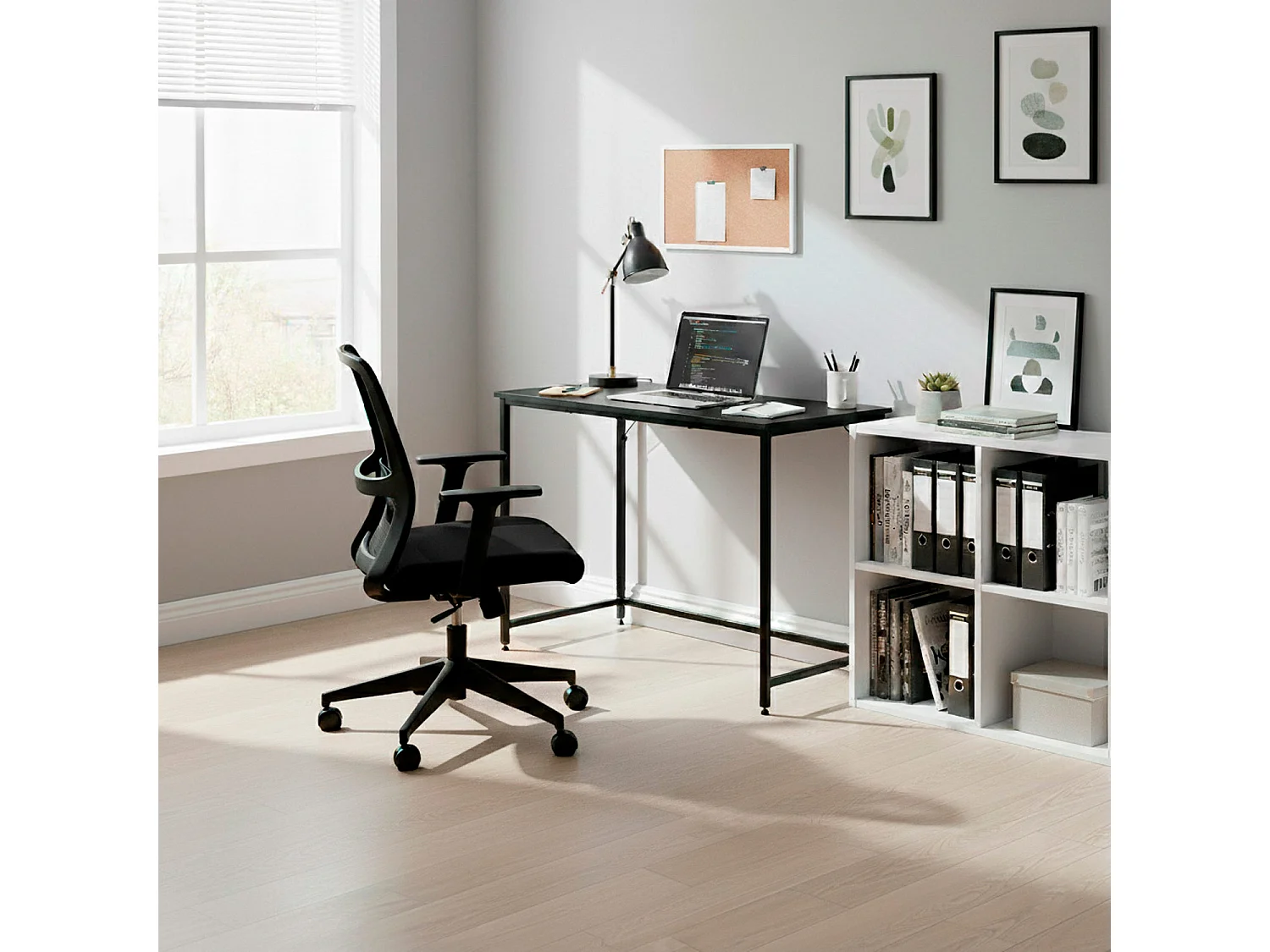 Bureau d'ordinateur moderne 100 × 50 × 76 cm – Table industrielle style loft, noire